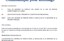 Résultats du vote